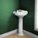 The Renovators Supply Inc. 21.5'' White Porcelain Corner Bathroom Sink with Overflow