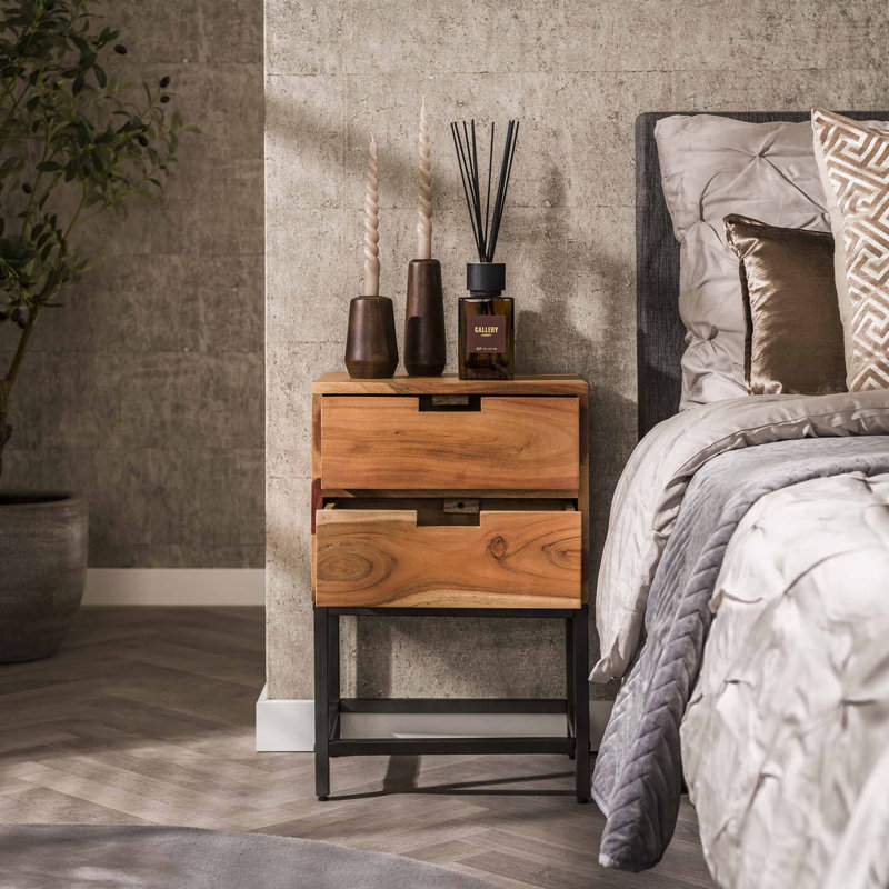 Oriska 2 Drawer Bedside Table