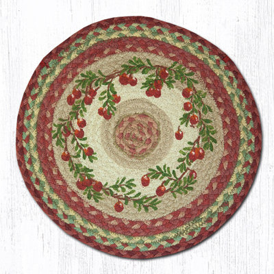  Cranberries Round Chair Pad 15.5" H