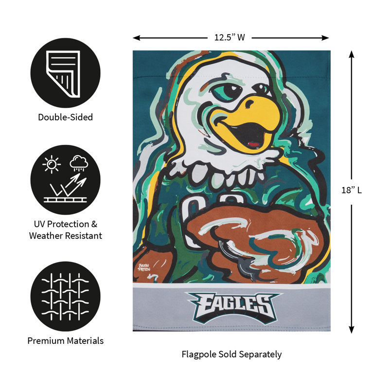 Drapeau de jardin en polyester 18 po x 13 po Philadelphia Eagles