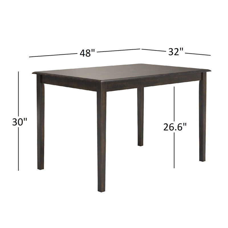 Alexa-Mae 4 - Person Solid Wood Top Four Leg Dining Set, Antique Black