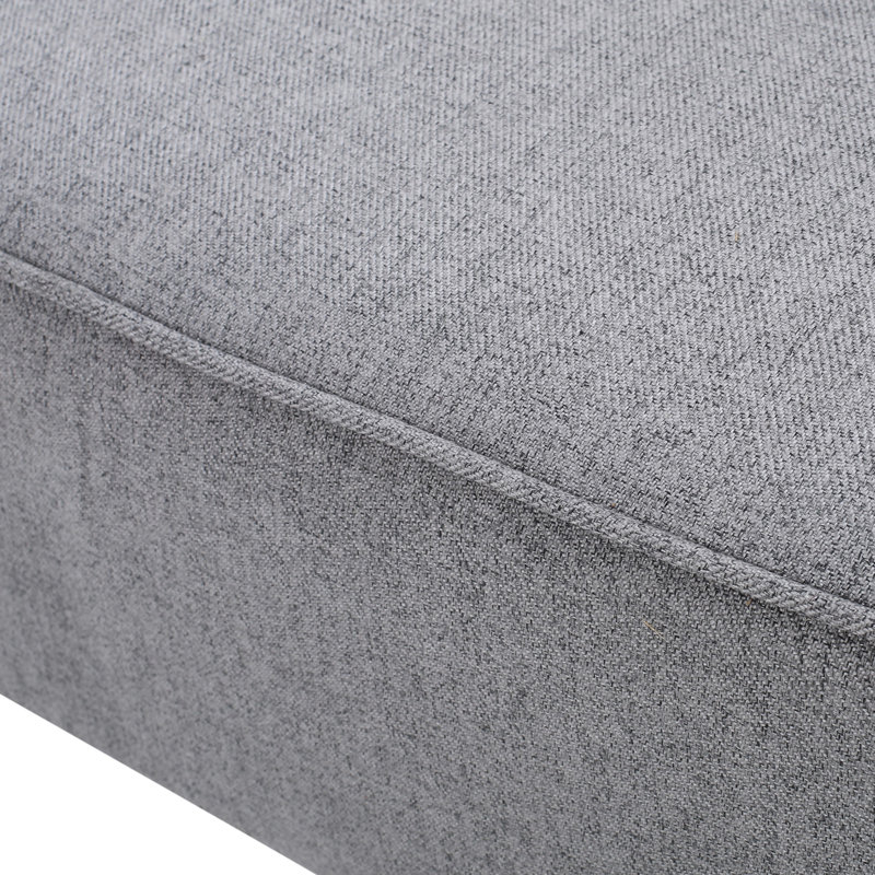 Tissu gris de 50 po revêtu de tissu gris, structure en bois massif durable, lin doux et style élégant pour votre espace de design contemporain