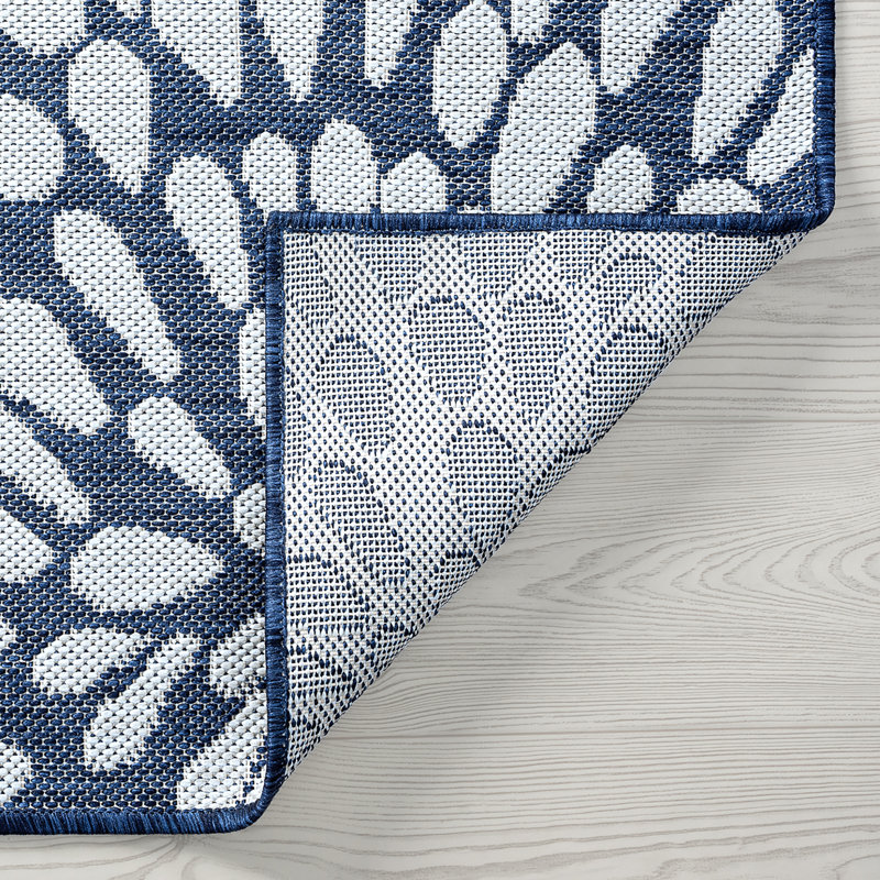 Tapis intérieur / extérieur floral tissé à la machine, Rectangle 4 pi x 5 pi 3 po