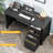 Farmhouse 49” Executive Desk With File Drawer, 4 Drawers Reversible Computer Desk-1615640624