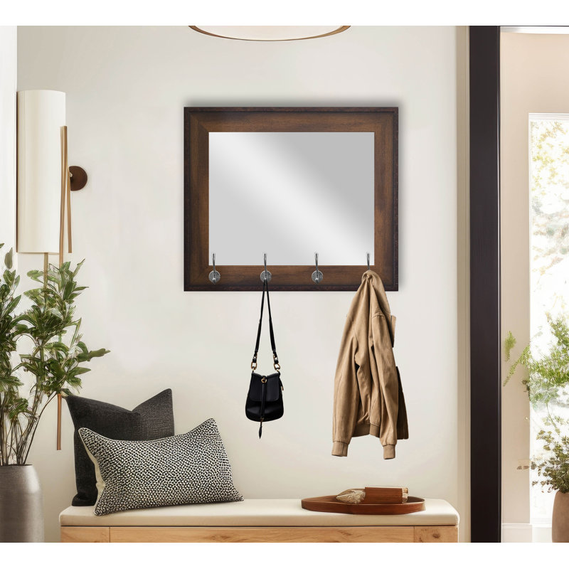 Miroir mural en bois rectangulaire