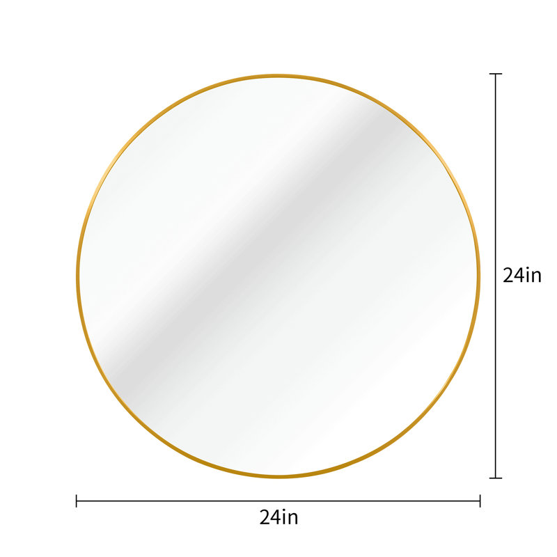 Miroir de salle de bain 24 po, Doré, 24 po x 24 po