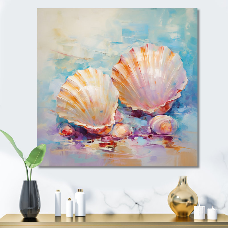 White Impressionist Seashells II - Animals Canvas Print, Toile tendue, H 16 po x l 16 po x P 1 po