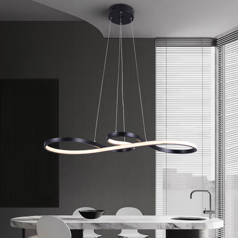 Musical Note LED Chandelier,6000K, Black