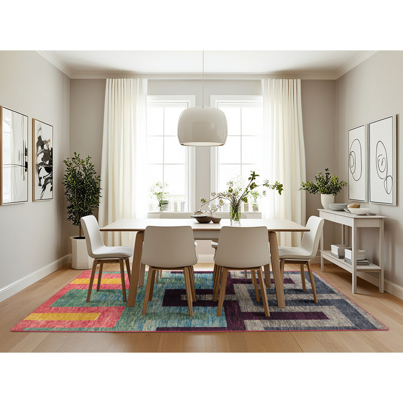 Abstract Indoor Rug, Rectangle 7' x 10'