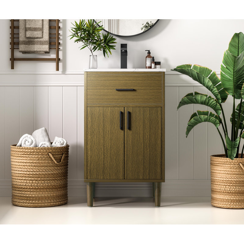 Meuble-lavabo simple 20 po Chandler, Brun châtaigne