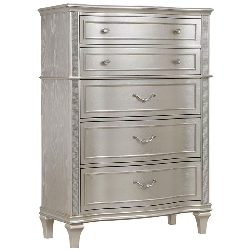 Commode 6 tiroirs en chêne argenté Orrwell