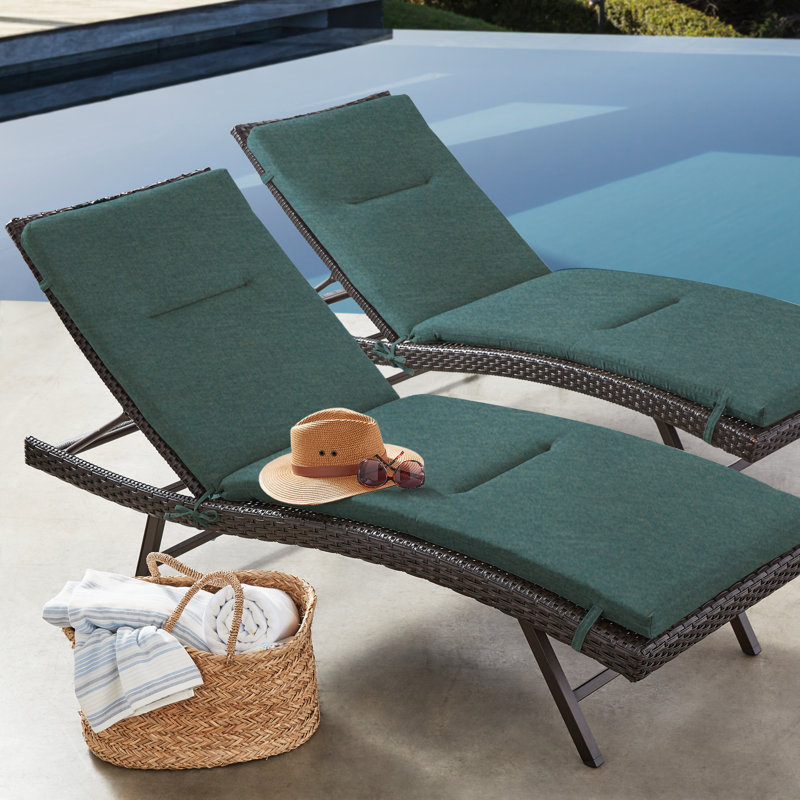 Sunbrella® Premium Outdoor Chaise Lounge Cushion, Spectrum Dove Sunbrella® Plainweave