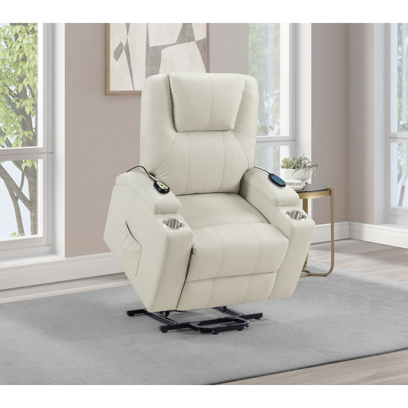 Fauteuil inclinable de massage Ocker, Ivoire ivoire