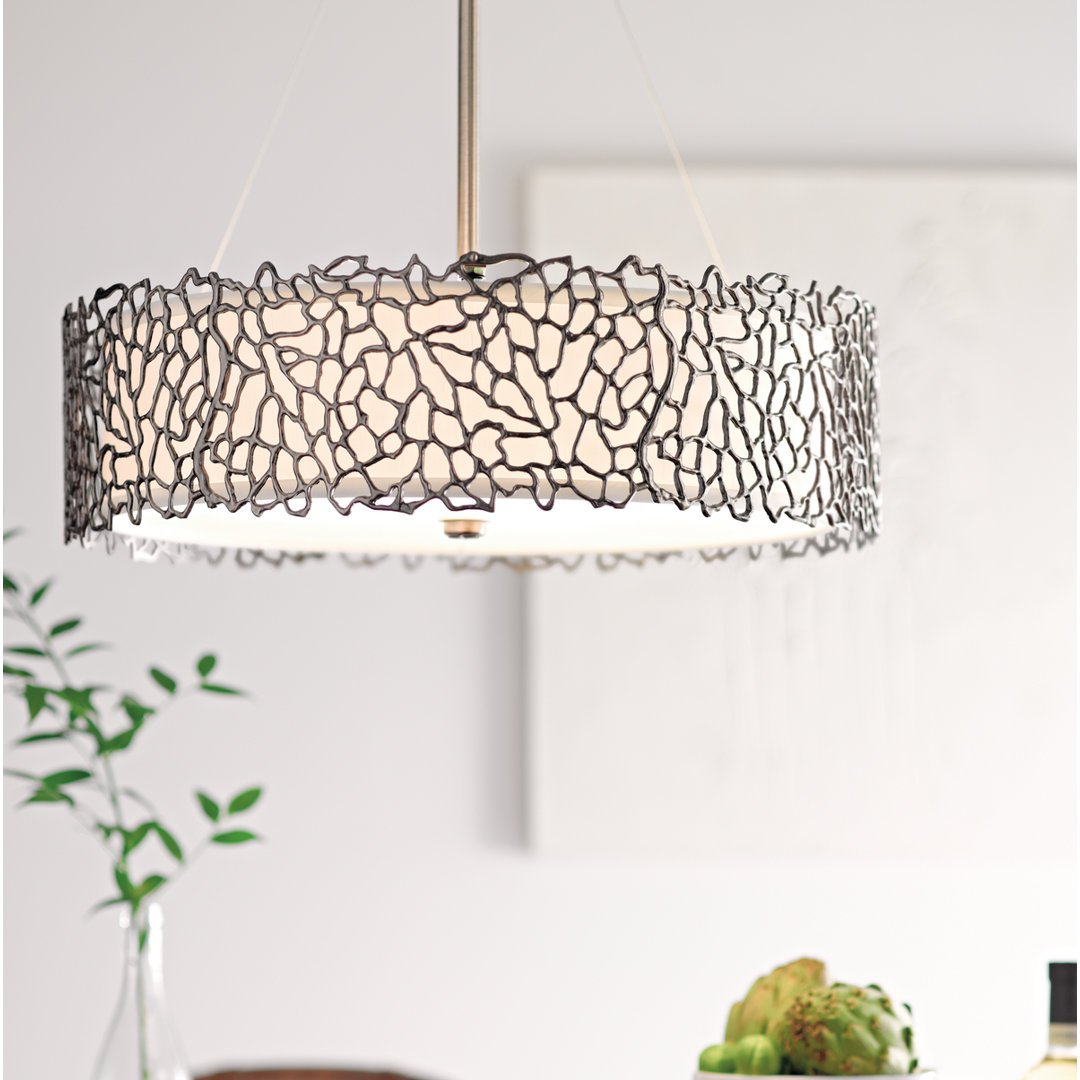 Silver Coral 4 - Light Dimmable Drum Chandelier DecorbyHannah