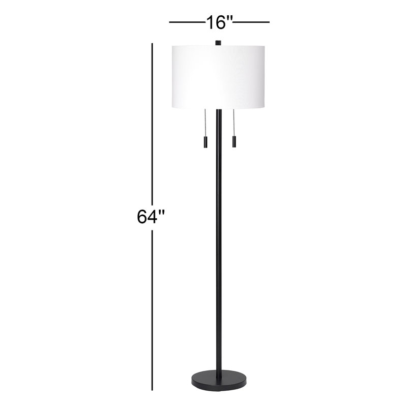 Senn 64'' Traditional Floor Lamp, Matte Black