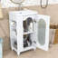 Meuble-lavabo autoportant avec lavabo en céramique, tablette réglable et armoire de rangement-1802026376
