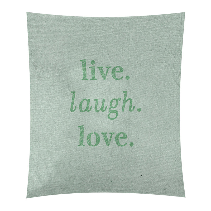 Tapisserie en polyester de rires d’amour en temps réel en polyester, H 60 po x l 51 po, Vert