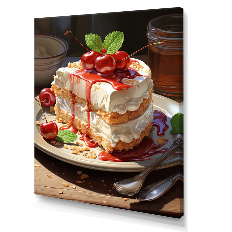 Tytervale " Red Cheesecake Luxury I ", Wrapped Canvas, 32" H x 16" W x 1" D