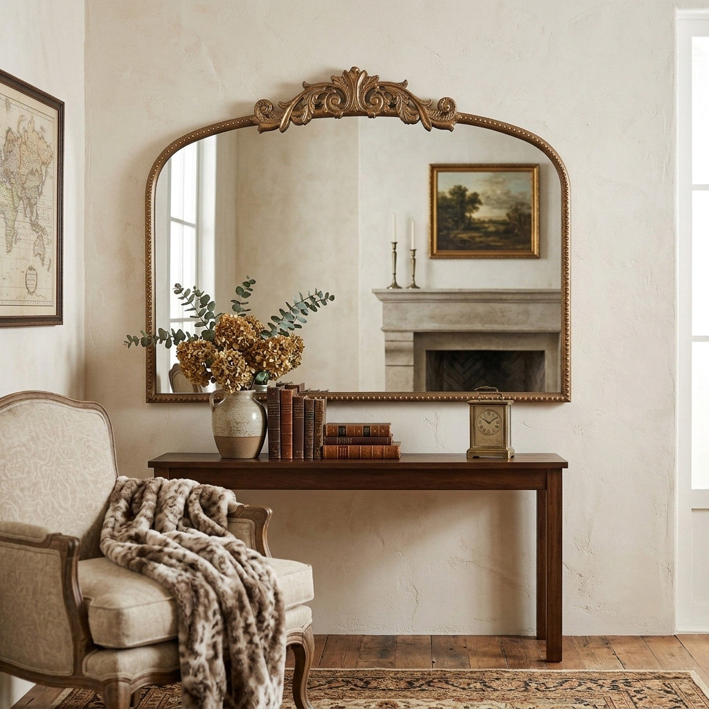 Emmeline Metal Arch Mirror, Gold, 31" x 40"
