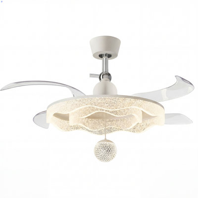 42" Ceiling Fan with LED Lights and Remote Control, Modern Indoor Ceiling Fan with Acrylic Shade for Bedroom Living Room