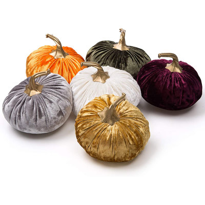 Bibana Velvet Artifcial Pumpkins (Set of 6)