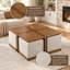 Solid Wood Top Nesting Cocktail Table