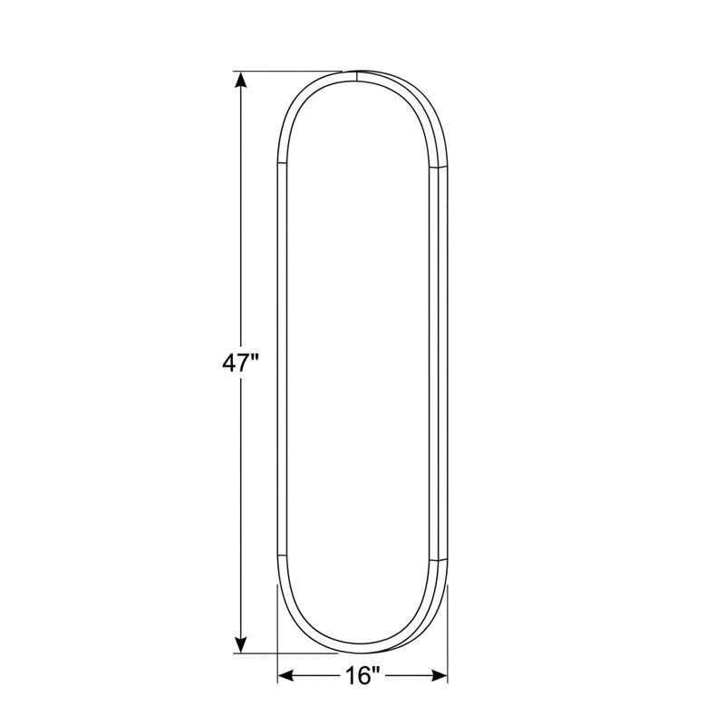 Miroir d'appoint 16 "x 47" Magnum, Natural