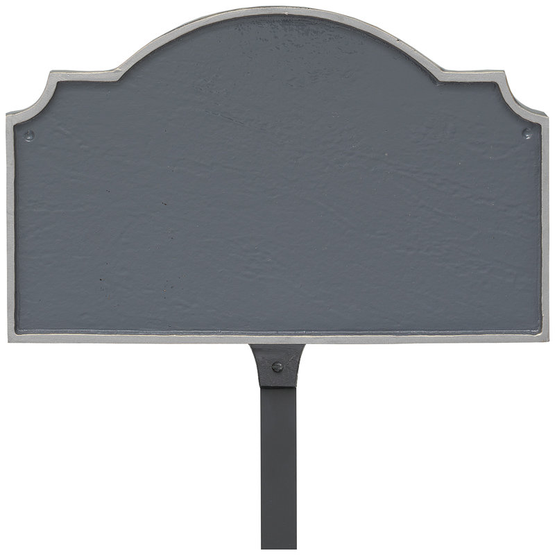 Enseigne d’adresse pour pelouse sur 1 ligne vanderbilt, Gris / Argent, Oui
