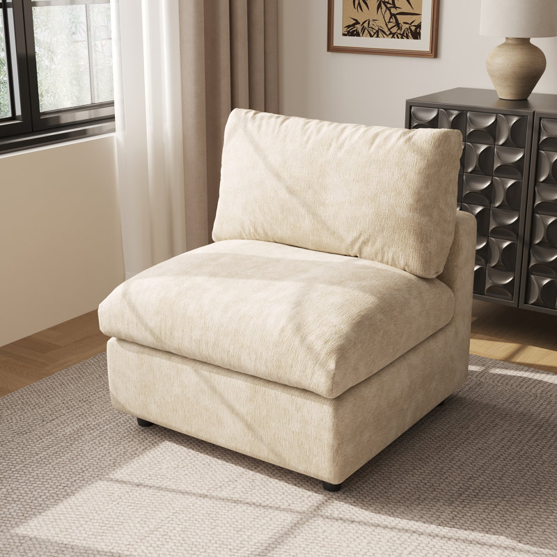 Chaise sans accoudoirs avec housse, Kaki
