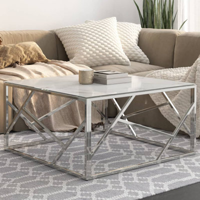 Table basse vidaXL argent et bois naturel