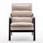Chaise d'appoint Mid-Century moderne avec accoudoirs en bois et confort rembourré-1708455473
