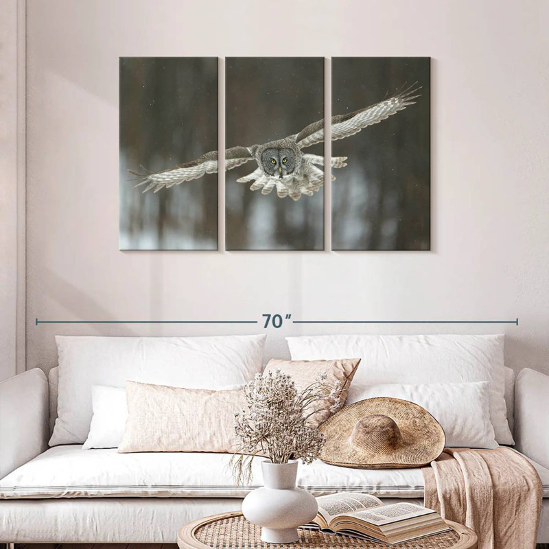 Flying Great Gray Owl, 28" H x 45" W