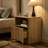 23'' Mid Century Modern Nightstand With Drawers, Wood Fluted Bedside Table With Storage（Set of 2）-1659965212-1659965211
