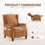 Push-Back Armchair with Storage Pockets - Nail-Head Trim & Wingback Design-657352370