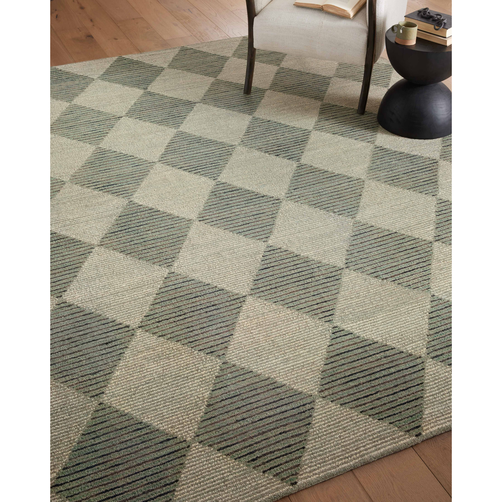 Chris Loves Julia x Loloi Francis Wool Spa/Granite Rug, Rectangle 9'3" x 13'