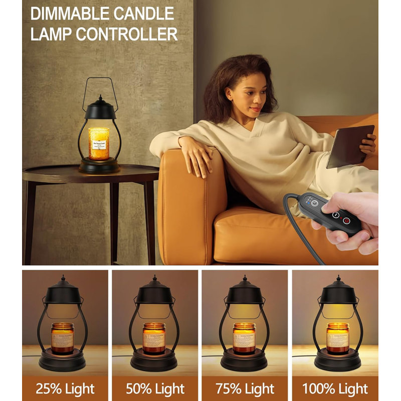 Dimmable Candle Warmer Lantern with Timer