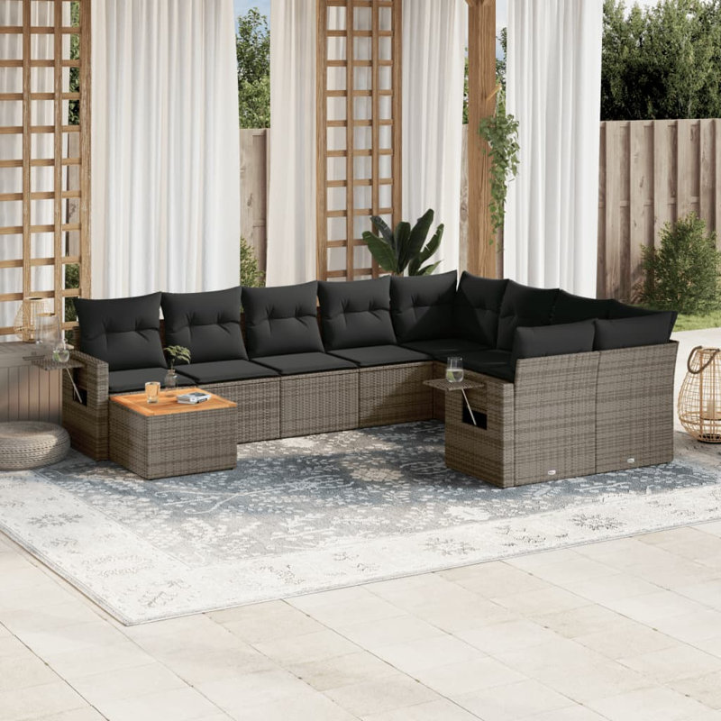 Ensemble de canapé de jardin Vidaxl gris