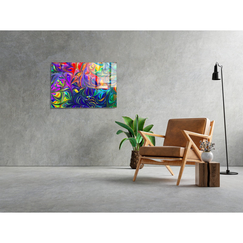 Élégante peinture décorative en verre trempé de 19,7 po x 27,6 po | 100% verre trempé, épaisseur: 0,16 pouce | Parfait pour la décoration intérieure, le salon et le bureau | Superbe œuvre d'art avec une esthétique moderne