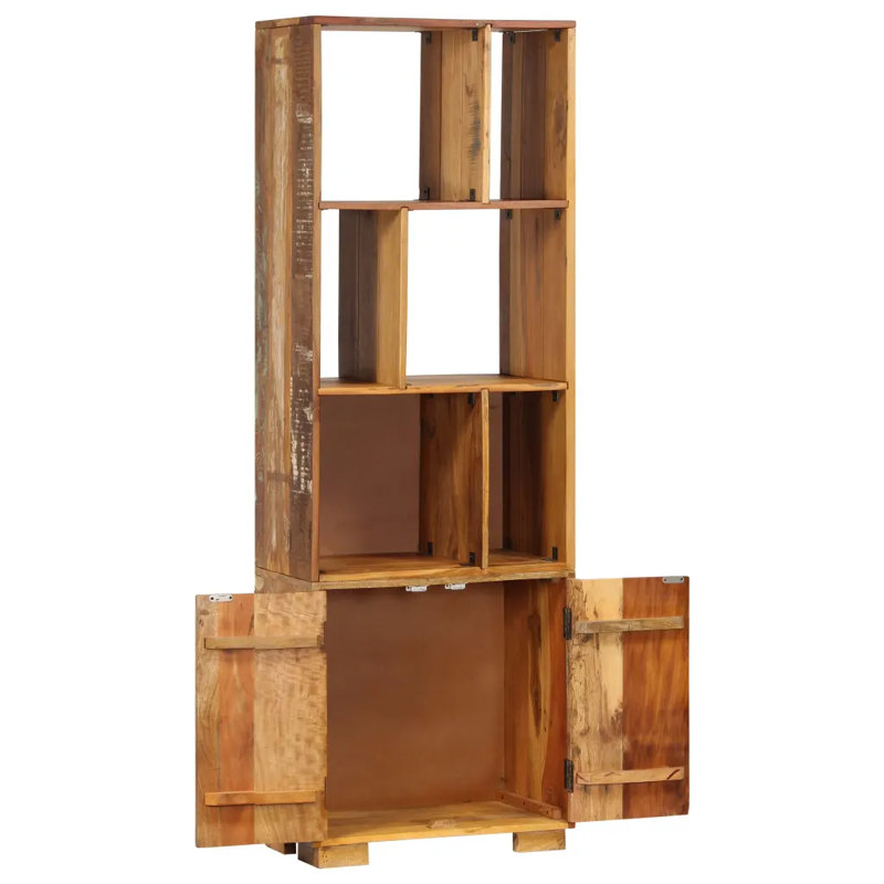 Meola 180cm H x 60cm W Solid Wood Standard Bookcase, Dark Brown