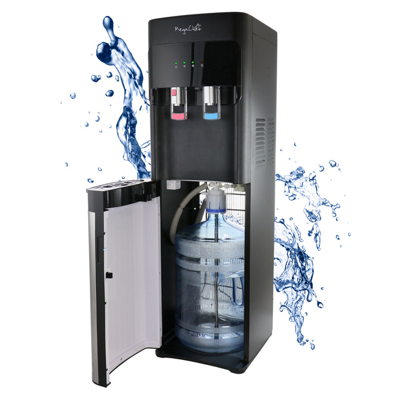 MegaChef Black Bottom Load Hot and Cold Water Dispenser
