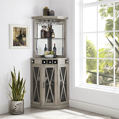 Bar d'angle avec rangement pour bouteilles de vin Merryman