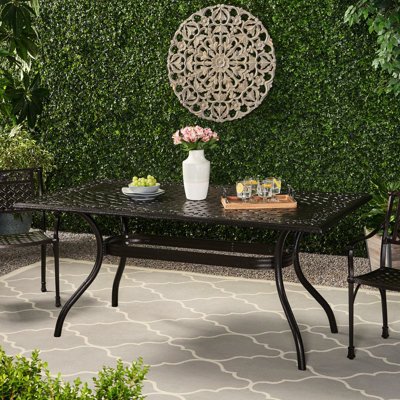Table de terrasse rectangulaire en fonte d'aluminium