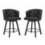 Swivel Upholstered Counter Stool With Metal Frame,-629090601