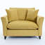 Fauteuil surdimensionné de 46,9 po, tissu chenille, fauteuil confortable et demi-canapé simple avec coussin pour le salon, bureau, jaune-131608207-131608209