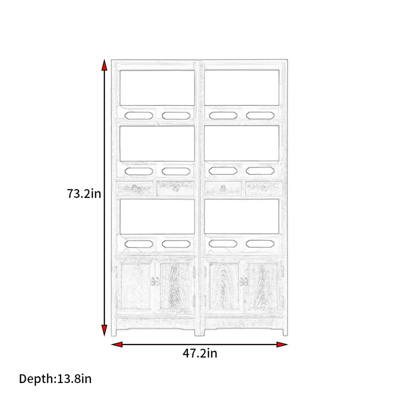 New Chinese Retro Minimalist Style Bookcase