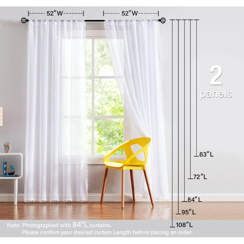 Caitria Semi Sheer Curtain Pair