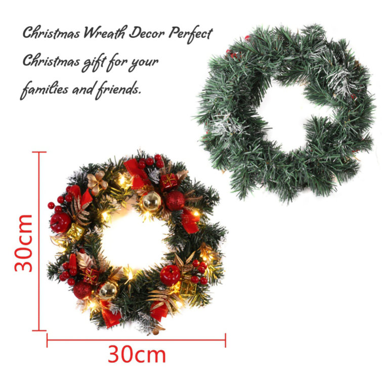 12 Lighted Plastic Wreath The Holiday Aisle