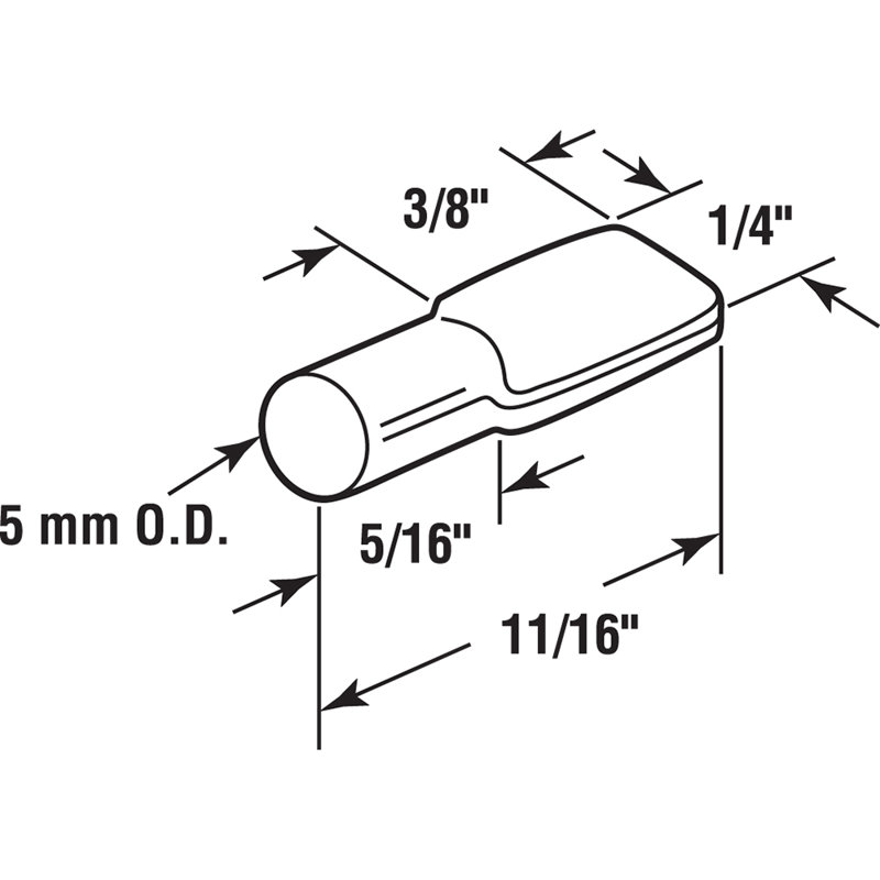 Support de tablette Prime-Line, 5 mm, fabrication en acier, nickelé