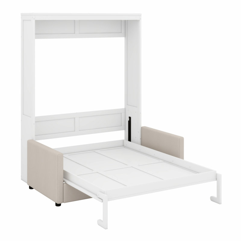 Lit escamotable élégant avec canapé, Blanc