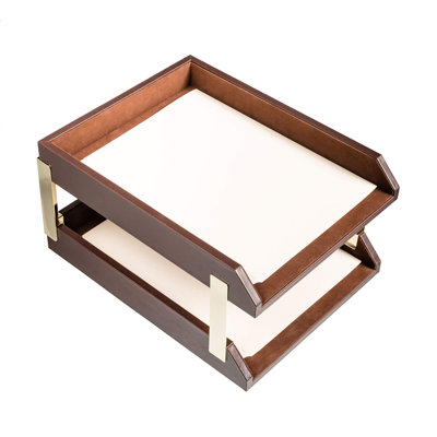 Leather Stackable File Organizer